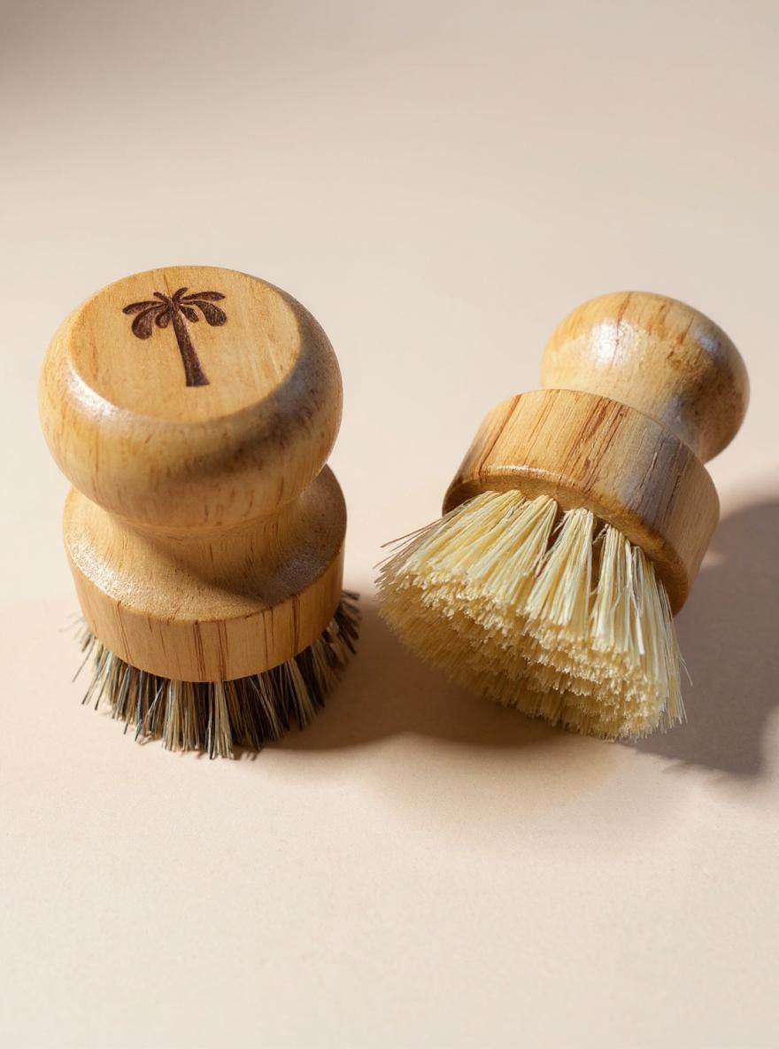 Natural Dish Brush Duo – Coconut, Palm & Agave Set