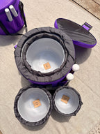 crystal singing bowl set packed inside protective cases with foam compartments
