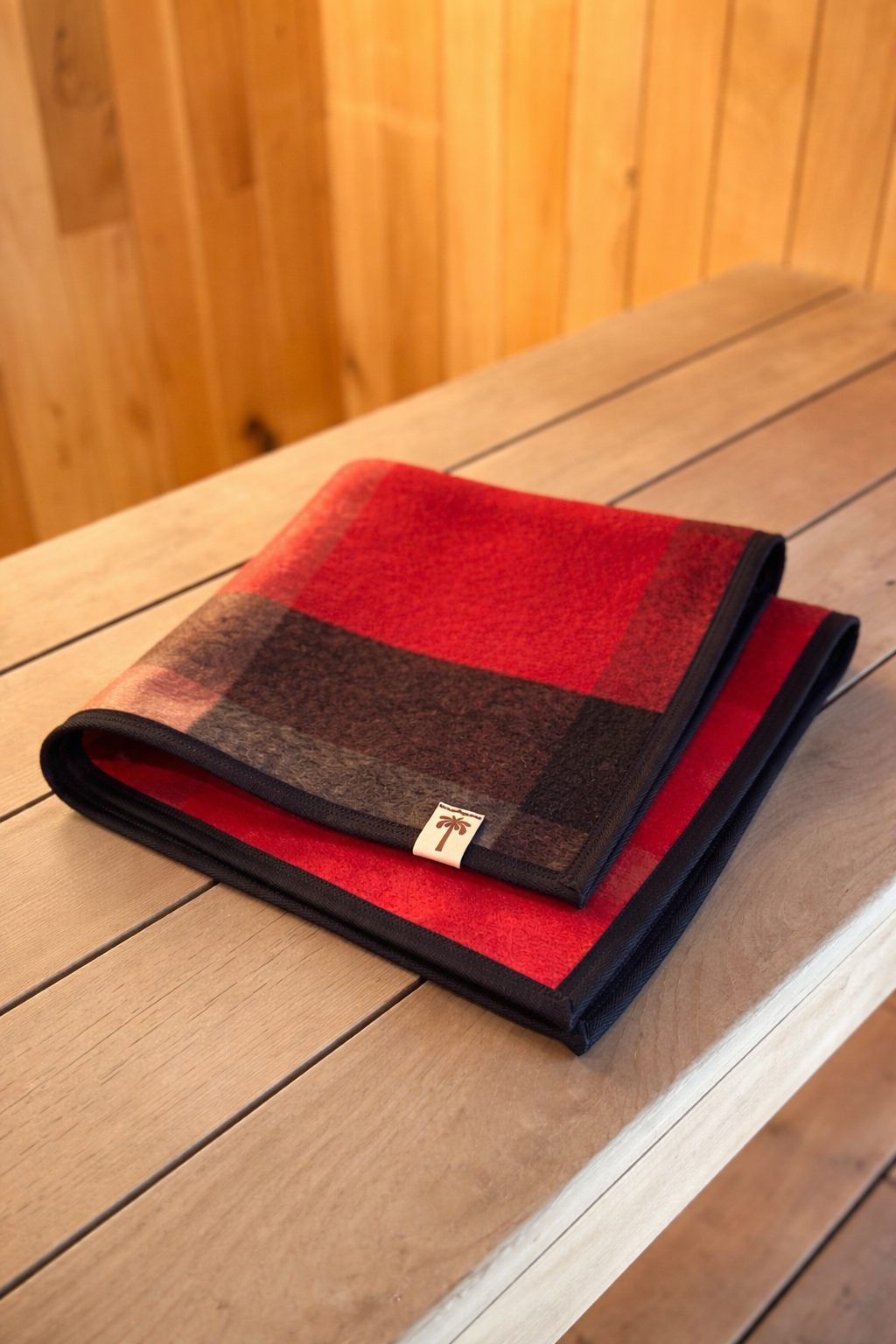 Sauna Mat – Premium NZ Wool - Red Plaid
