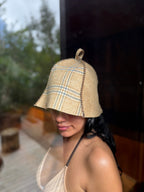 person wearing beige wool sauna hat nz wool outdoor