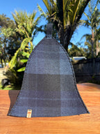 Sauna Hat - 100% New Zealand Wool – Navy Blue Plaid