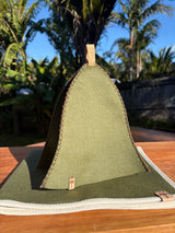 Sauna Hat & Mat -100% New Zealand Premium Wool - Verde