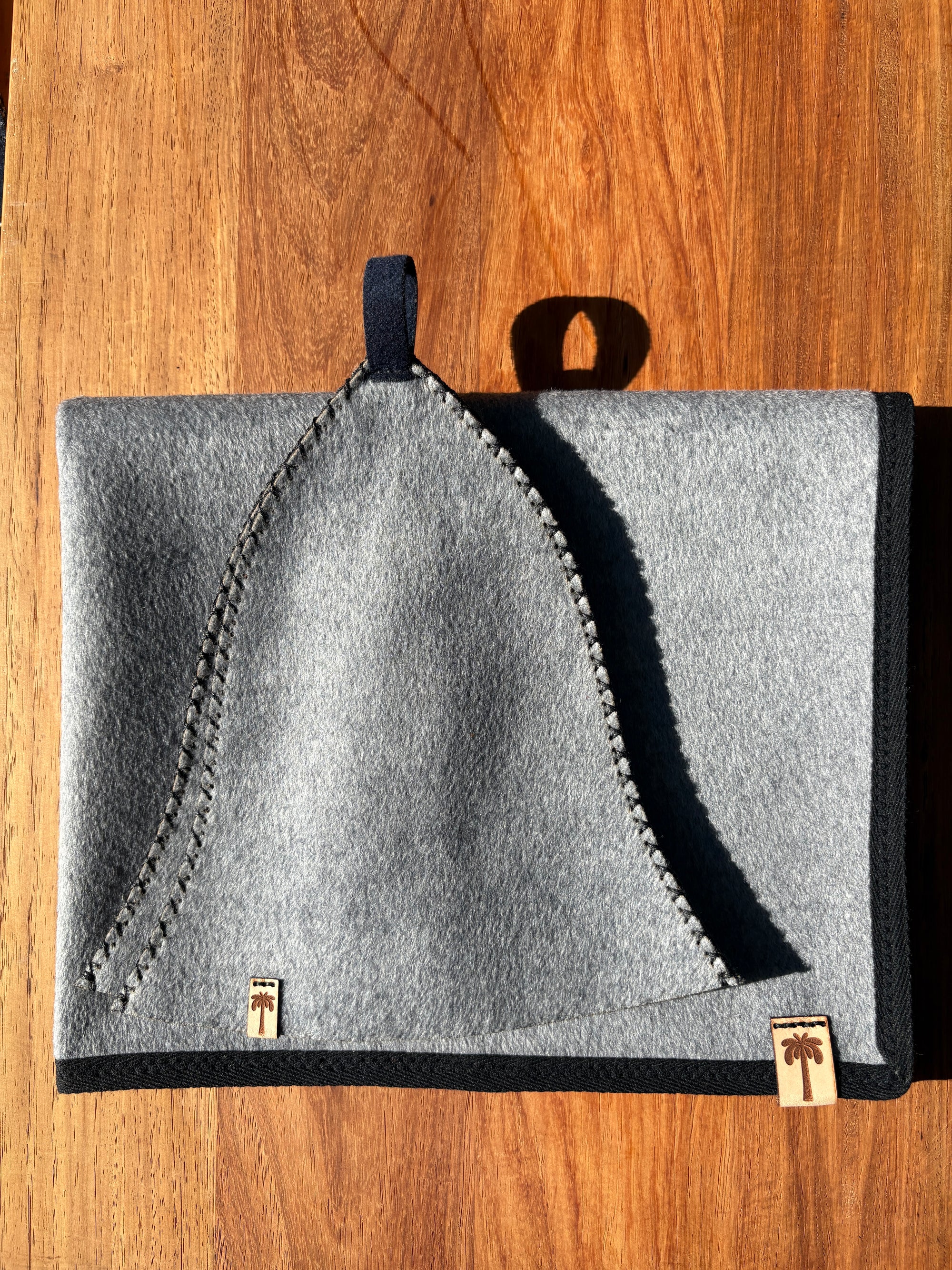 Sauna Hat & Mat - 100% New Zealand Premium Wool - Gris