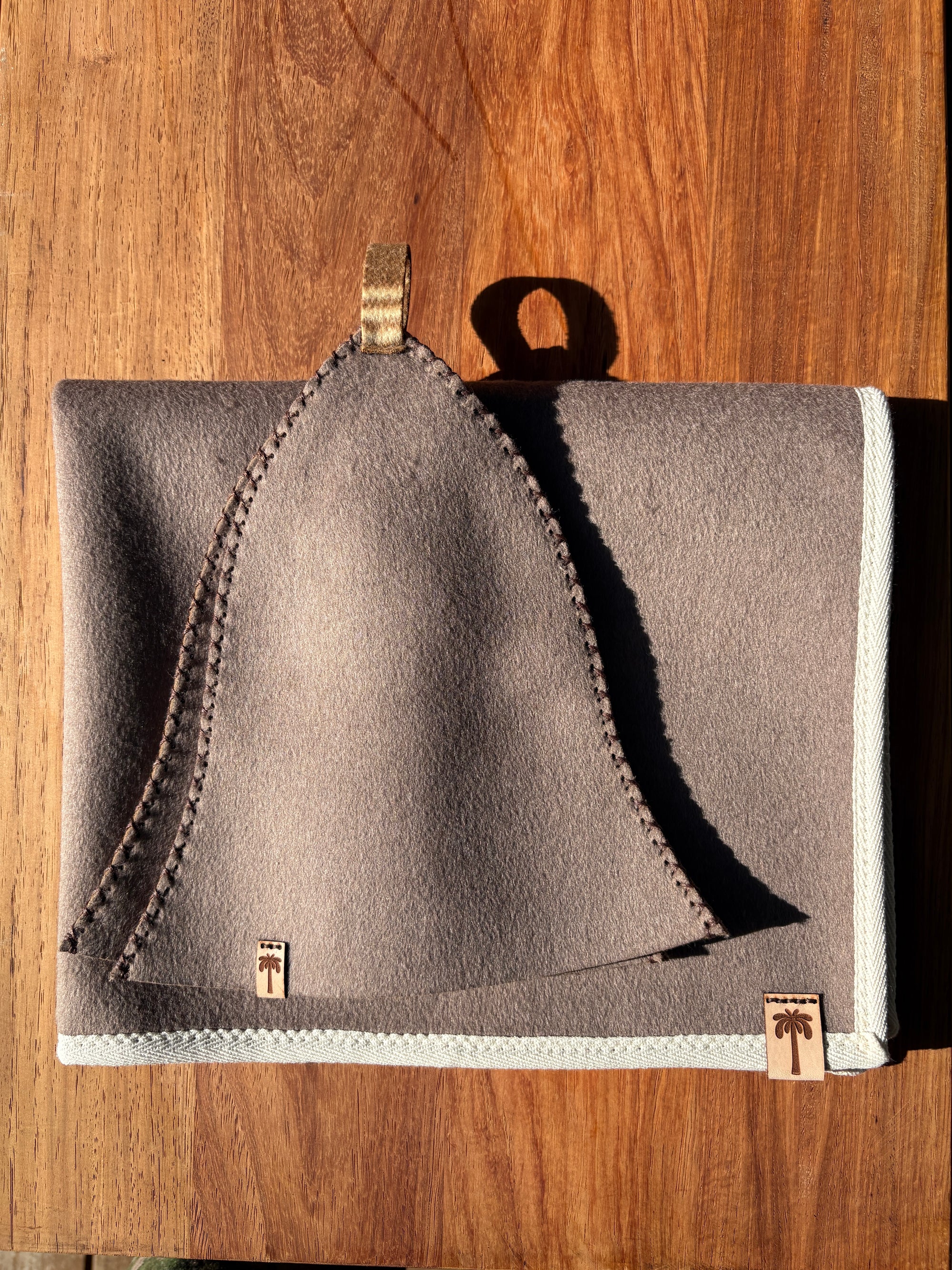 Sauna Hat & Mat - 100% New Zealand Premium Wool - Coco