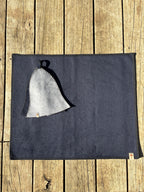 Sauna Hat & Mat - 100% New Zealand Premium Wool - Azul & Gris