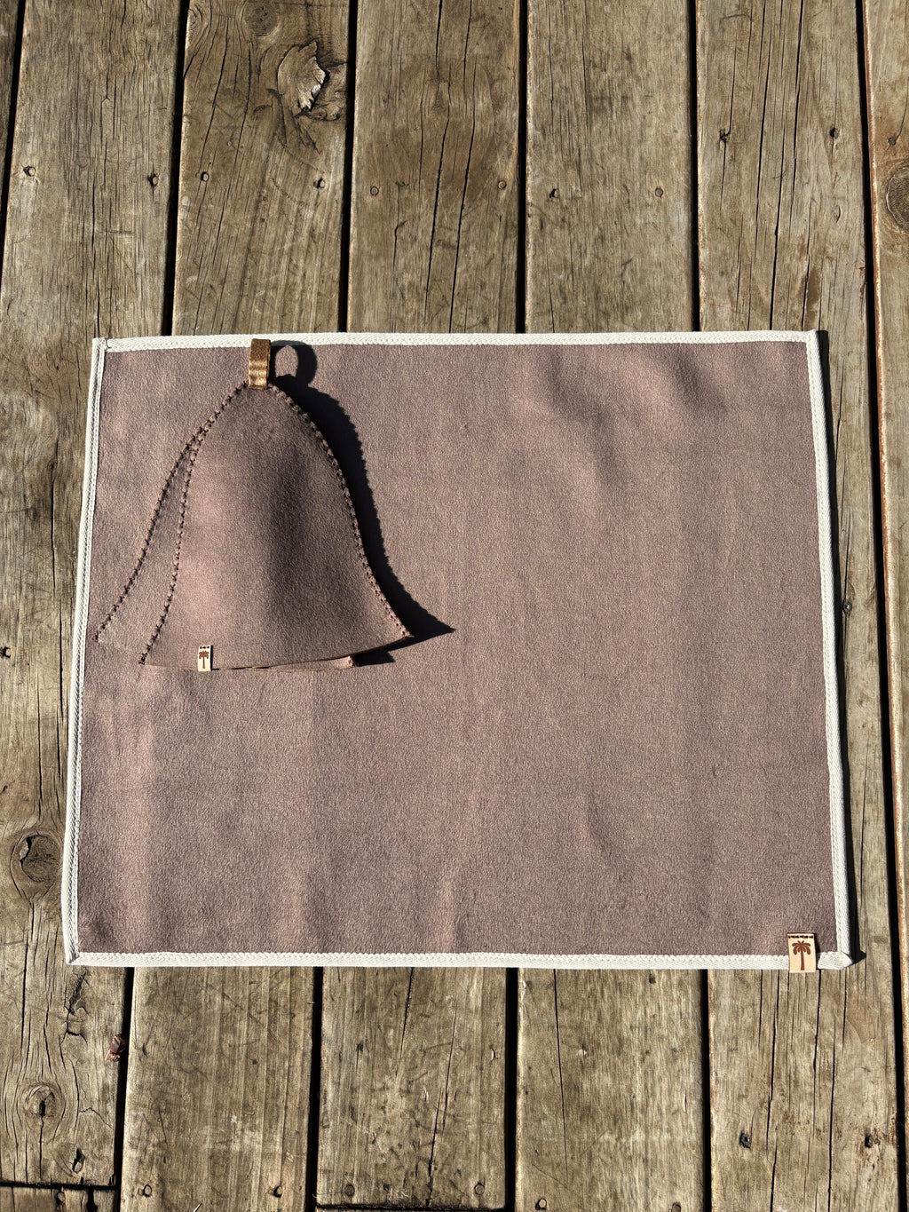 Sauna Hat & Mat - 100% New Zealand Premium Wool - Coco