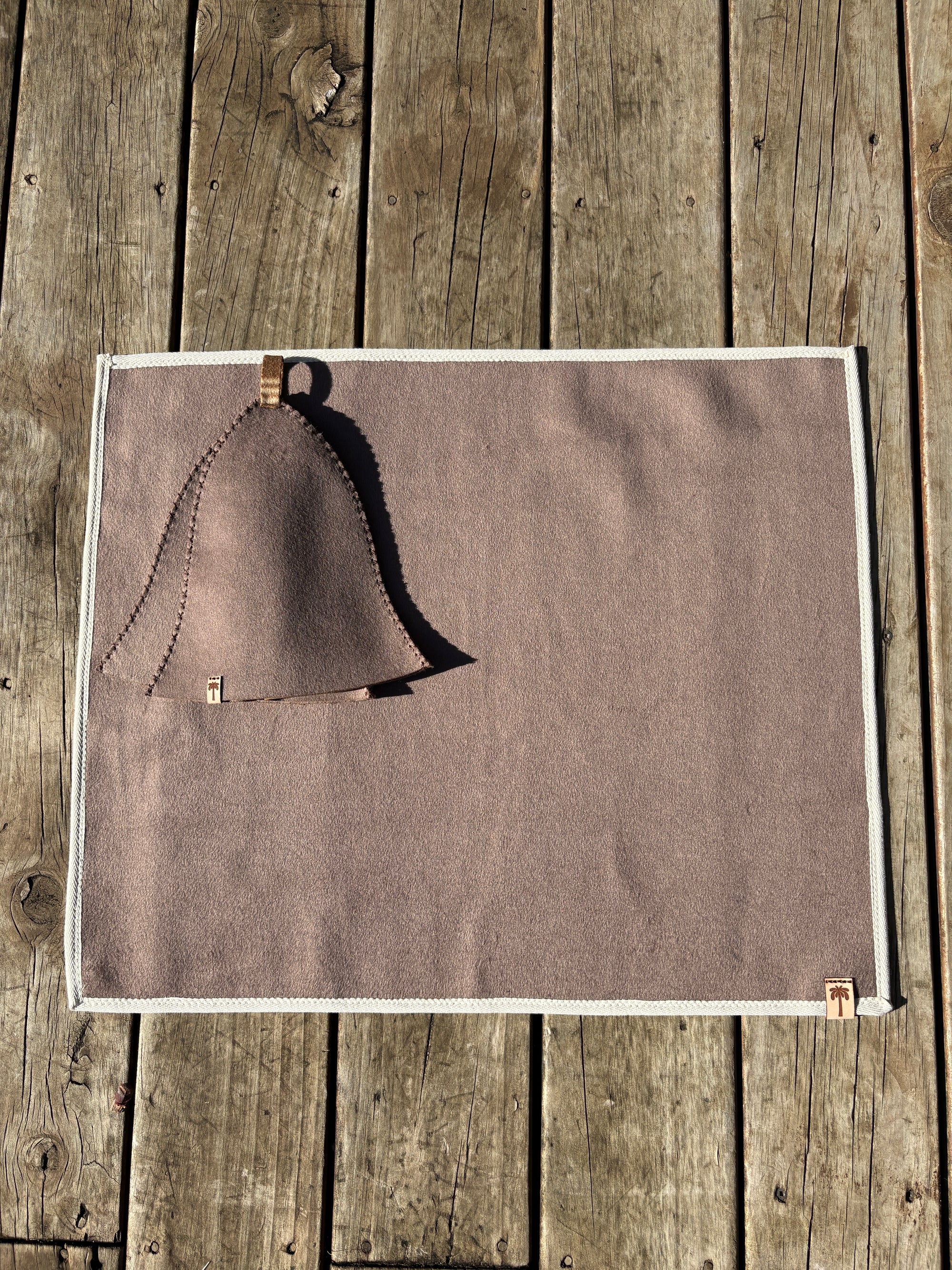 Sauna Hat & Mat - 100% New Zealand Premium Wool - Coco