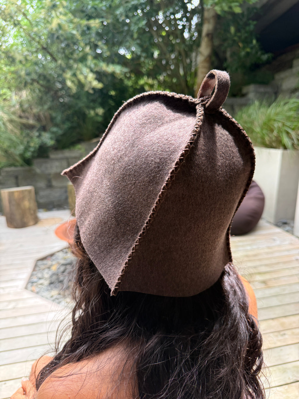 Sauna Hat  NZ Premium-Wool Handmade– Brown Coco