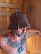 Sauna Hat  NZ Premium-Wool Handmade– Brown Coco