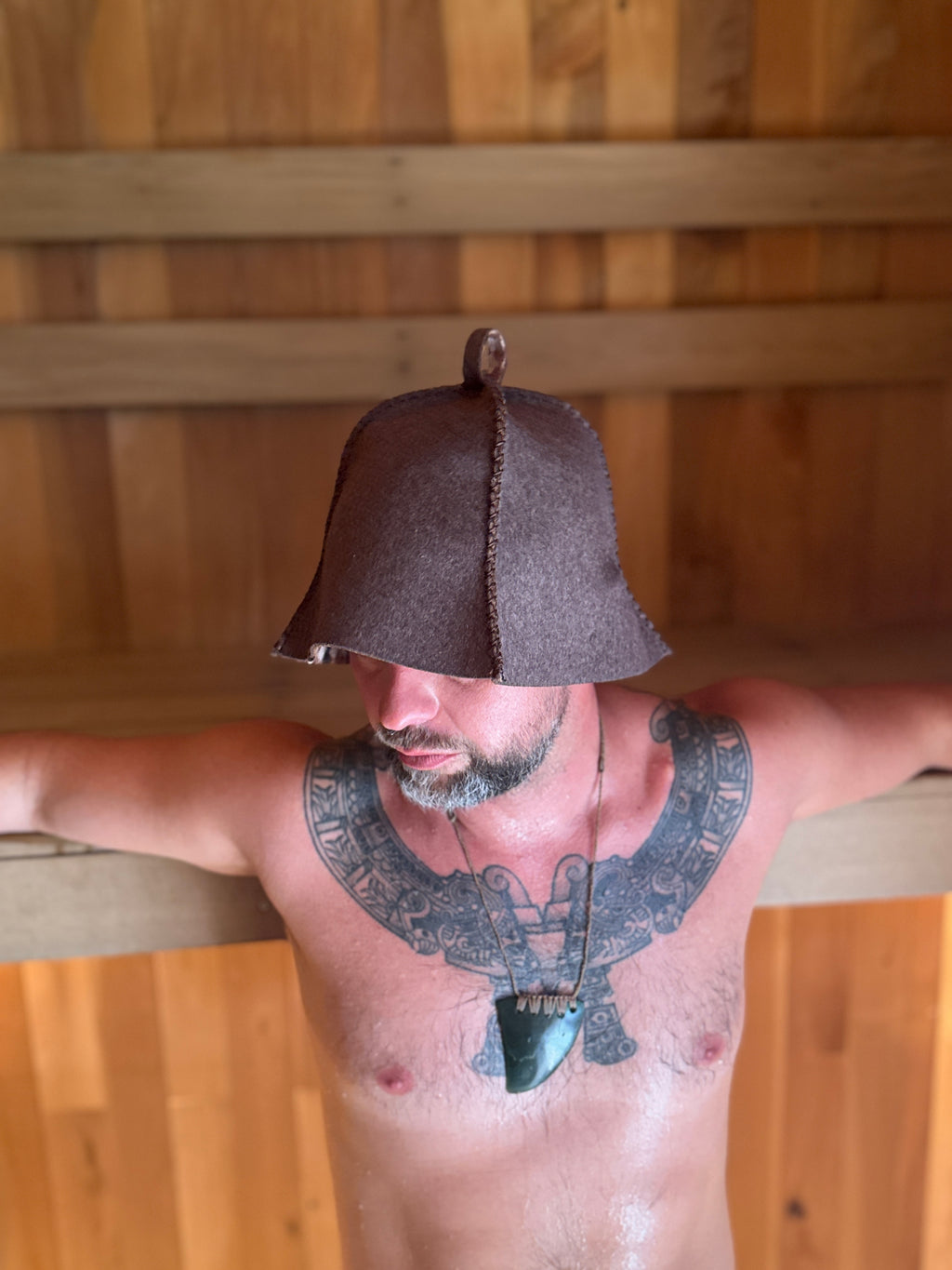 Sauna Hat  NZ Premium-Wool Handmade– Brown Coco