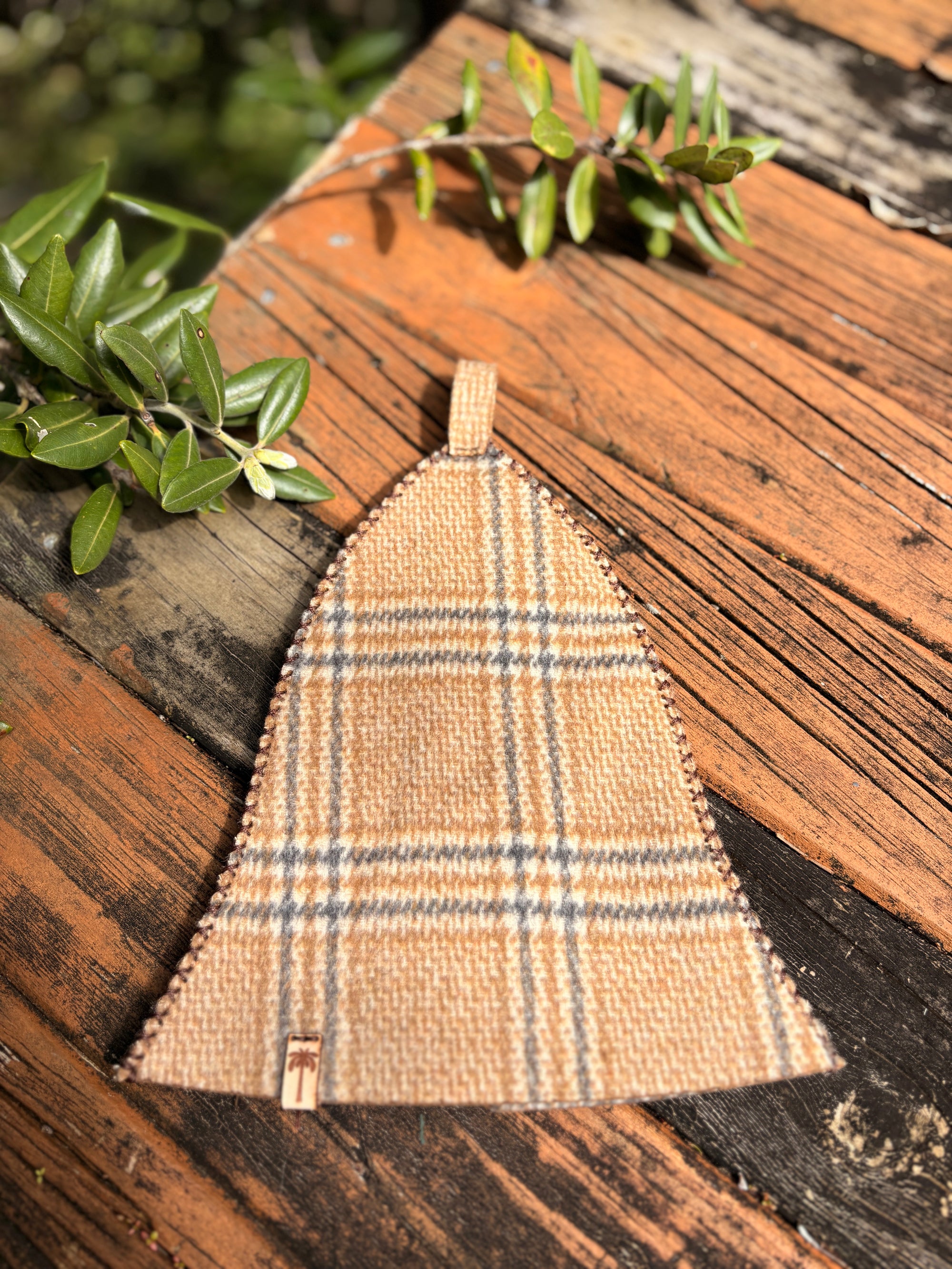 Sauna Hat NZ Premium-Wool Handmade– Beige Checkered