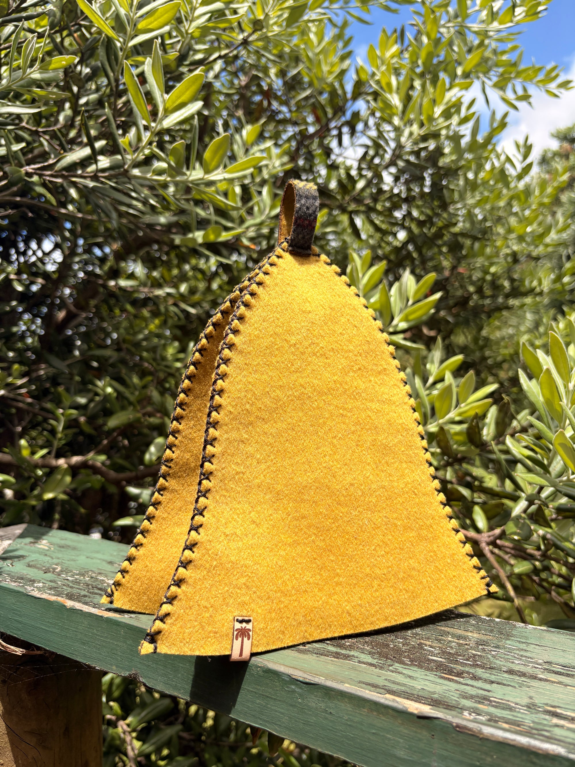 Sauna Hat NZ Premium-Wool Handmade – Mustard