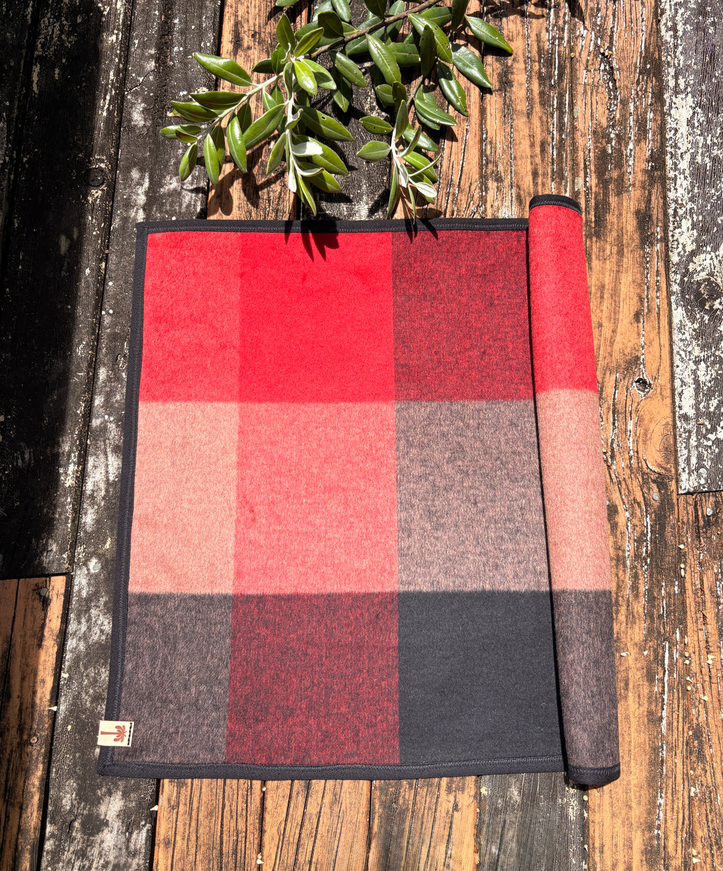 Sauna Mat – Premium NZ Wool - Red Plaid