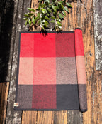 red plaid sauna mat nz wool flat lay texture
