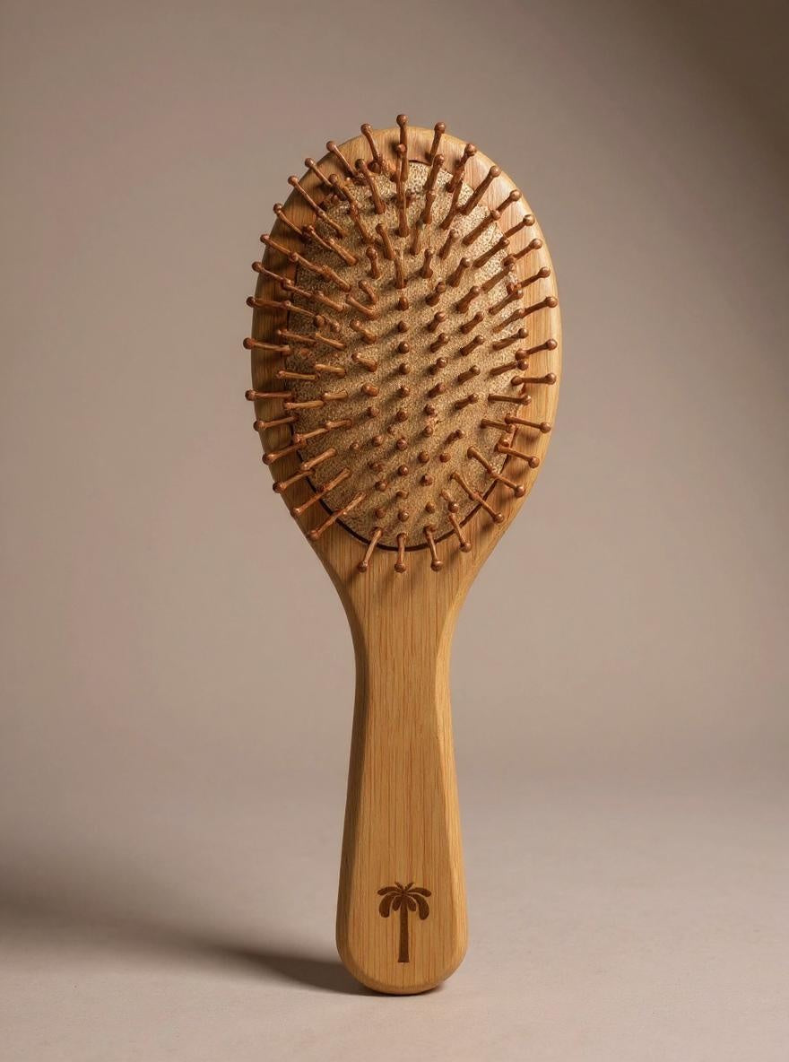 Natural Bamboo Hair Brush & Comb Set 4 Piece