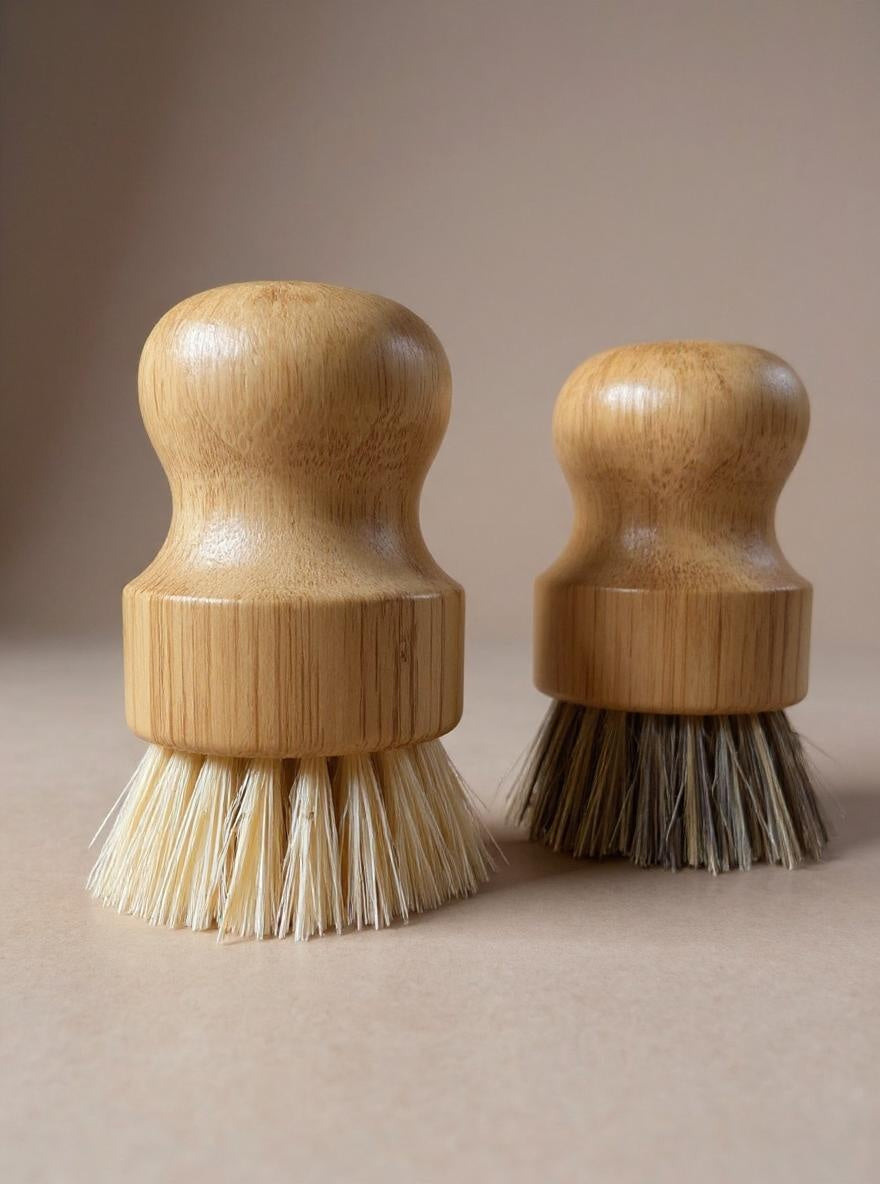 Natural Dish Brush Duo – Coconut, Palm & Agave Set