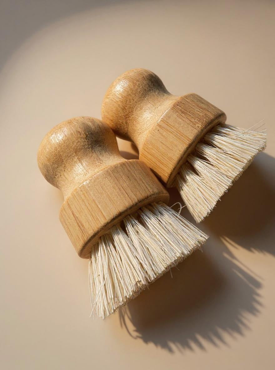 Natural Dish Brush Duo – Coconut, Palm & Agave Set